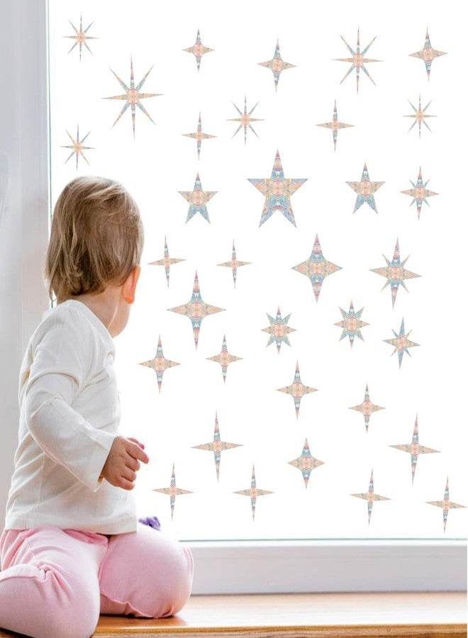 Shawula 33PCS Star Window Clings - Anti-Collision Decals to Save Birds from Collisions,Non Adhesive Prismatic Vinyl Clings, (Rainbow Stickers)… - Image 4